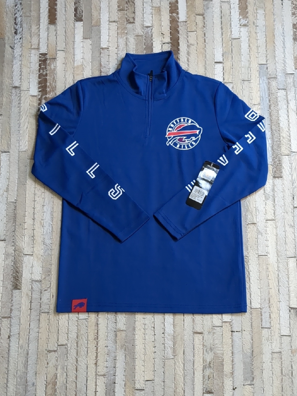 NFL Team Apparel Kids Size 10-12 Buffalo Bills Blue Quarter Zip NWT